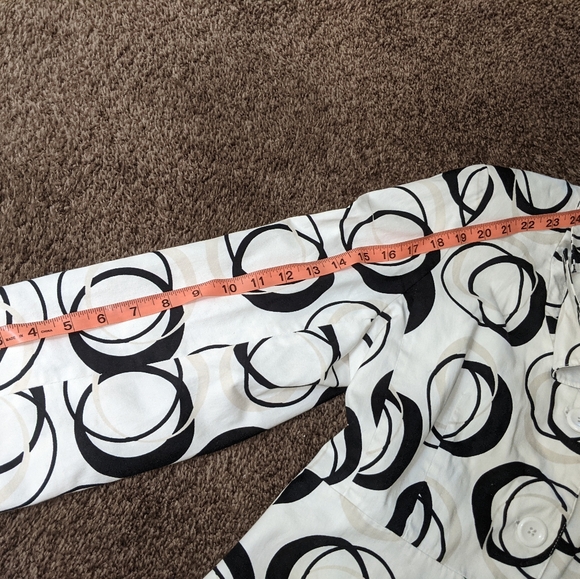 SANDRO Designer Abstract Circle Print Blazer W/ 3 Buttons No Belt Sz L - Picture 8 of 9